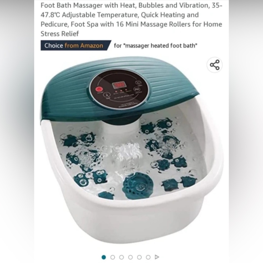 Foot Spa Bath Massager with Heat, Bubble and Vibration, 95-118℉